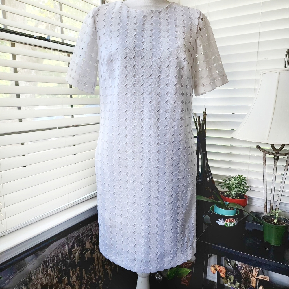 Banana Republic White Tiered Sheath Dress